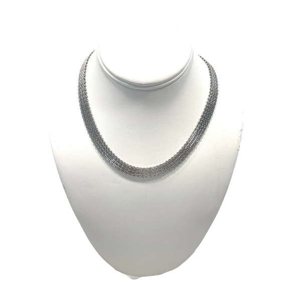 Jewelry - Vintage Italian Sterling Silver 925 Woven‎ 16" Chain Necklace 42g Italy